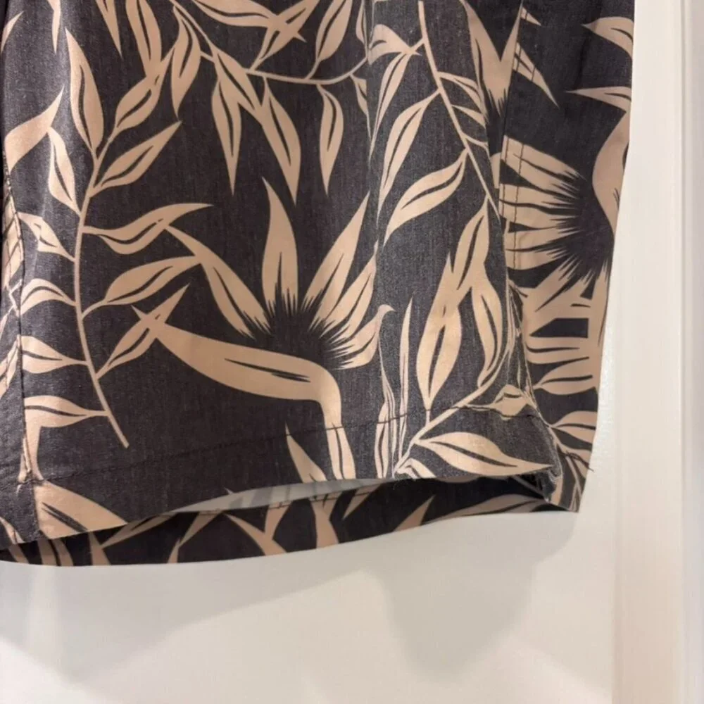 Target Goodfellow & Co Brown and Tan Board Shorts Tropical Leaf Print